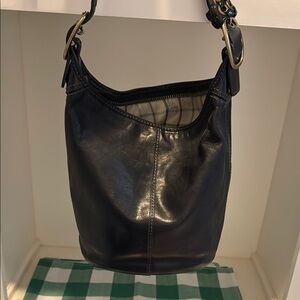 Coach Black Leather Shoulder/Crossbody Bag